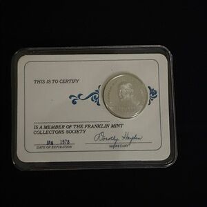 Franklin Mint Silver Collectible Coin with Certificate